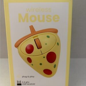 Cheese-Themed Wireless Mouse - Yellow with Red Dots